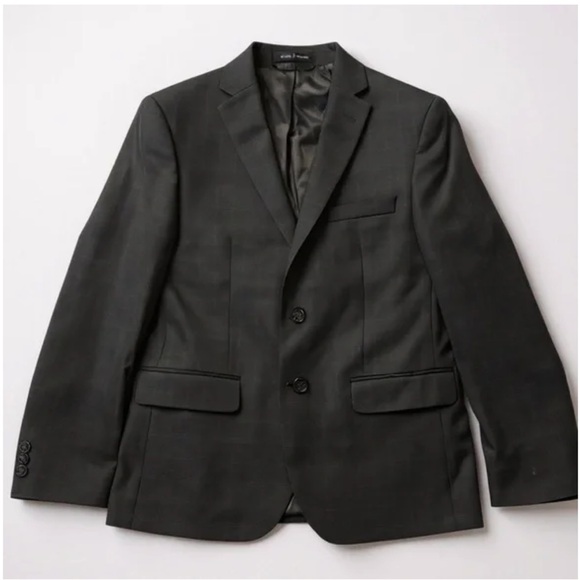 Lauren Ralph Lauren Boys Black Windowpane Plaid Blazer Jacket 16R